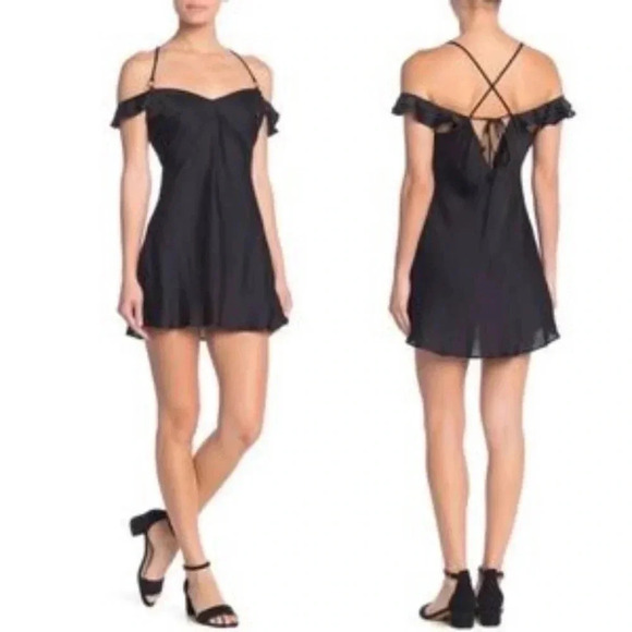 FREE PEOPLE Slip Dress Mini What I Want Satin Women's Sz L NWT 🙌🏻✨⏰💭🤝⌛️ - Picture 2 of 14